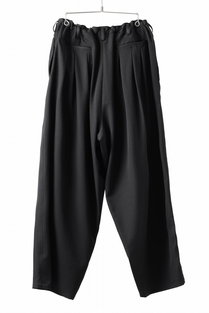 画像をギャラリービューアに読み込む, Y's for men 12 TACK WAIST PANTS / WRINKLE WOOL GABARDINE (BLACK)