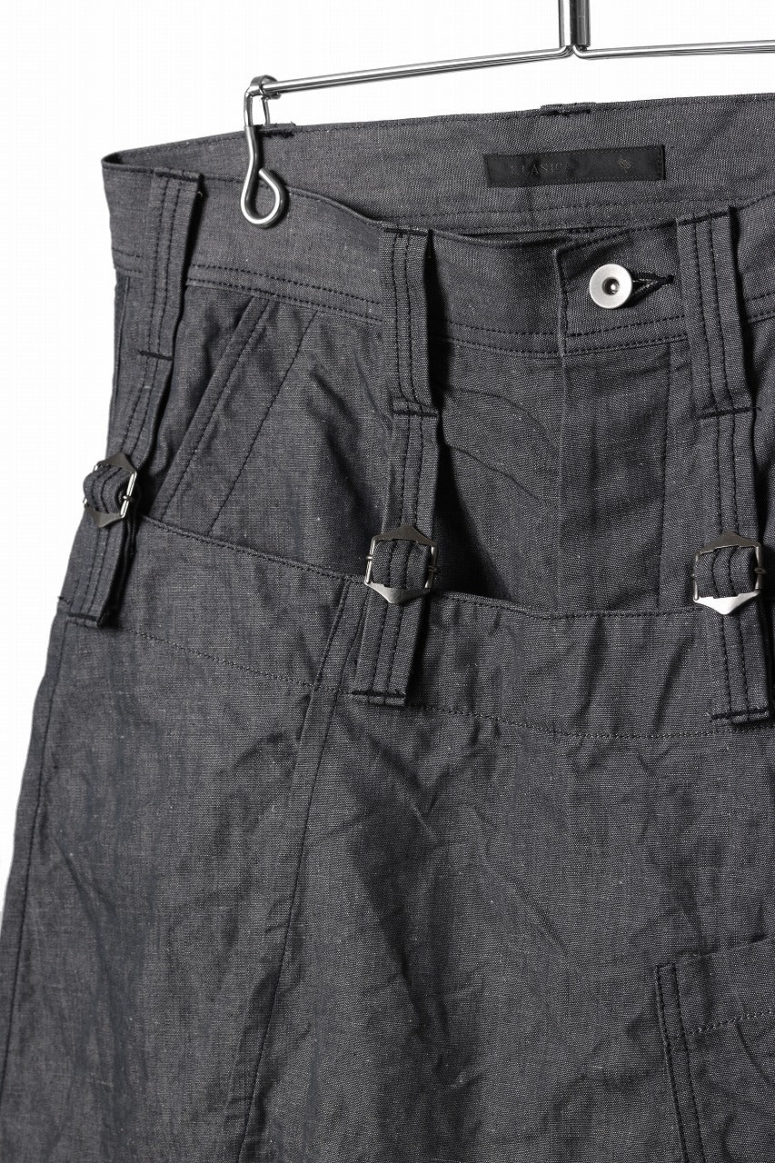 画像をギャラリービューアに読み込む, KLASICA "ROCKWELL" LOW CLOTCH APRON WORKER PANTS / 9.7oz COTTON x LINEN CHAMBRAY (GRAY DENIM)