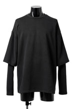 画像をギャラリービューアに読み込む, A.F ARTEFACT LAYERED SLEEVE TOP / COPE KNIT JERSEY (BLACK)