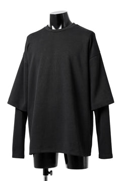 画像をギャラリービューアに読み込む, A.F ARTEFACT LAYERED SLEEVE TOP / COPE KNIT JERSEY (BLACK)