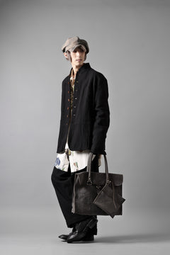 画像をギャラリービューアに読み込む, Aleksandr Manamis Wide Tapered Ankle Pant / Mesh Linen (BLACK)