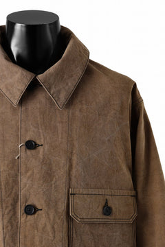 画像をギャラリービューアに読み込む, KLASICA VOLT (ND ver.) FRENCH ELECTRICIAN WORK JACKET / NATURAL DYED COTTON x SILK WEATHER (KAKI BROWN)