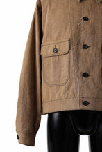 Load image into Gallery viewer, KLASICA VOLT (ND ver.) FRENCH ELECTRICIAN WORK JACKET / NATURAL DYED COTTON x SILK WEATHER (KAKI BROWN)
