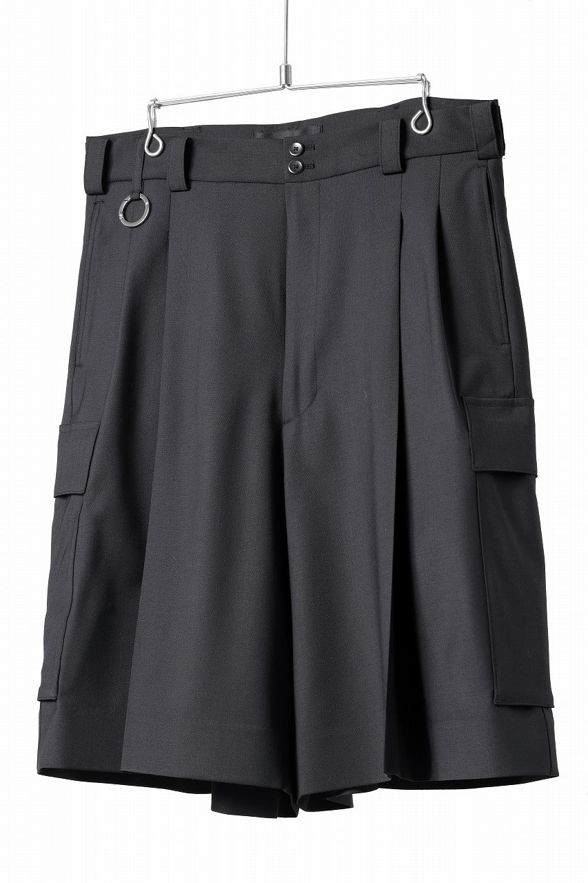 画像をギャラリービューアに読み込む, TARO HORIUCHI / th products Wide Cargo Shorts / 2 way stretch w/p tropical (black)