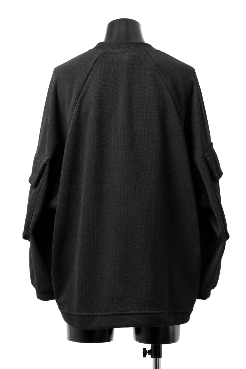 Load image into Gallery viewer, A.F ARTEFACT FLAP POCKET RAGLAN TOP / COPE KNIT JERSEY (BLACK)