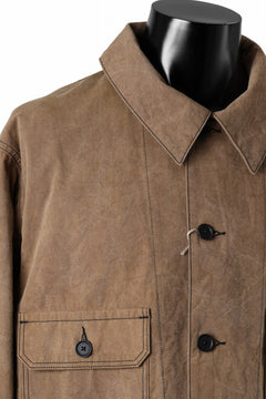 Load image into Gallery viewer, KLASICA VOLT (ND ver.) FRENCH ELECTRICIAN WORK JACKET / NATURAL DYED COTTON x SILK WEATHER (KAKI BROWN)