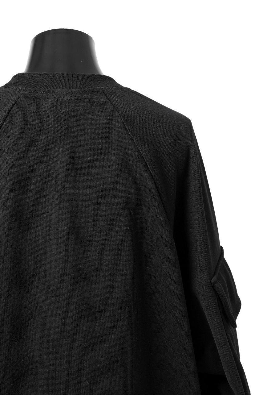 Load image into Gallery viewer, A.F ARTEFACT FLAP POCKET RAGLAN TOP / COPE KNIT JERSEY (BLACK)