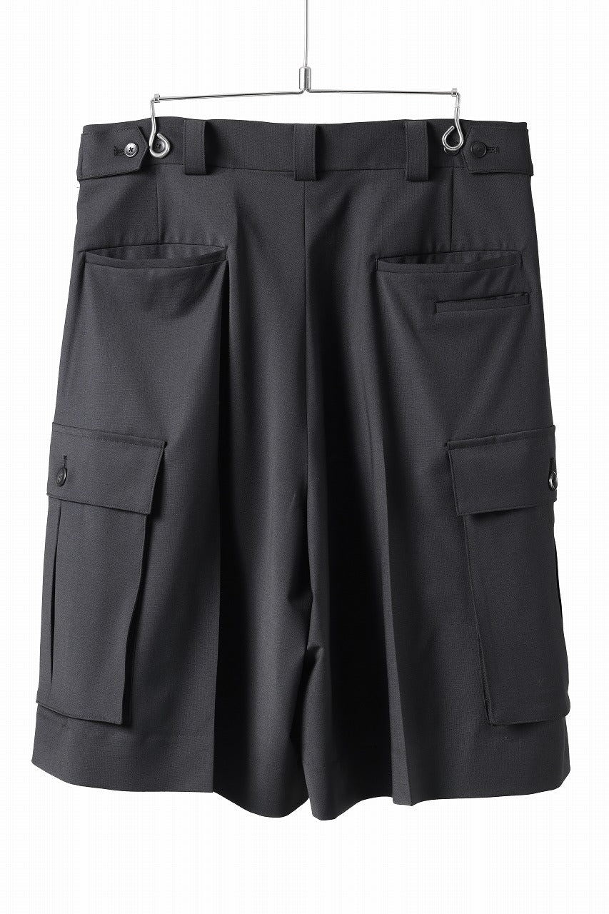 画像をギャラリービューアに読み込む, TARO HORIUCHI / th products Wide Cargo Shorts / 2 way stretch w/p tropical (black)