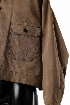 Load image into Gallery viewer, KLASICA VOLT (ND ver.) FRENCH ELECTRICIAN WORK JACKET / NATURAL DYED COTTON x SILK WEATHER (KAKI BROWN)