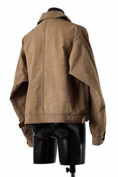 Load image into Gallery viewer, KLASICA VOLT (ND ver.) FRENCH ELECTRICIAN WORK JACKET / NATURAL DYED COTTON x SILK WEATHER (KAKI BROWN)
