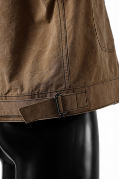 Load image into Gallery viewer, KLASICA VOLT (ND ver.) FRENCH ELECTRICIAN WORK JACKET / NATURAL DYED COTTON x SILK WEATHER (KAKI BROWN)