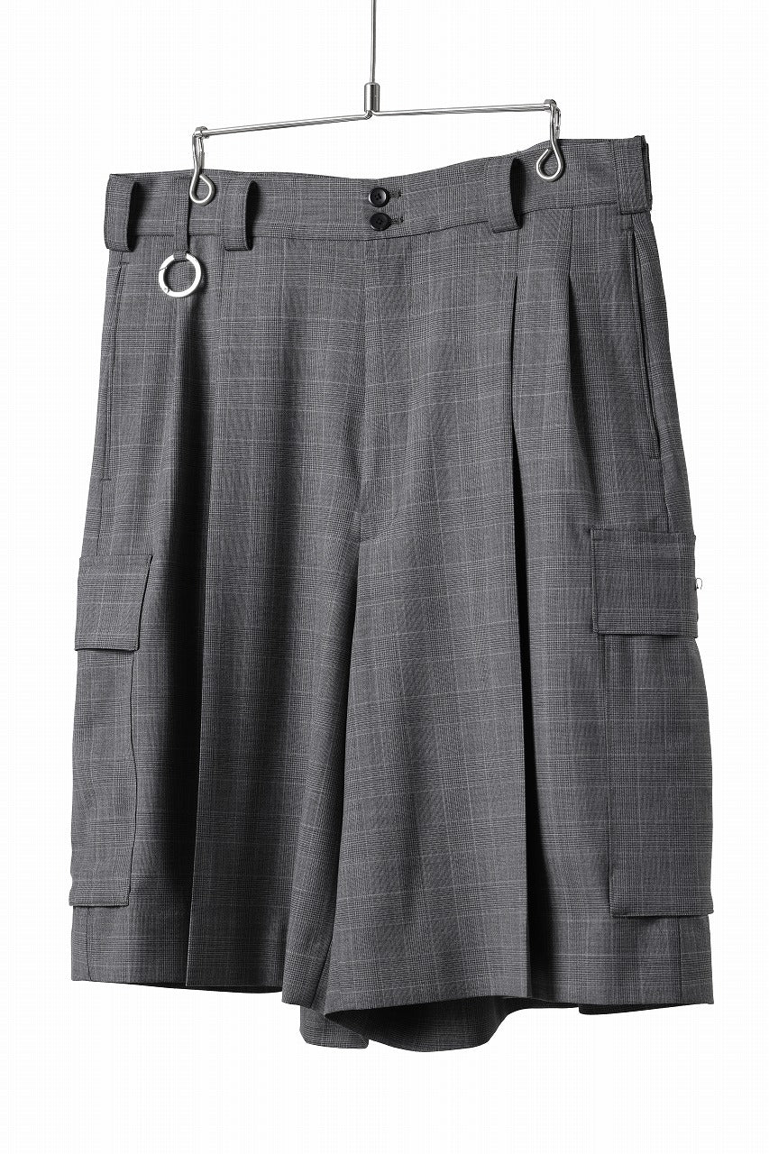 画像をギャラリービューアに読み込む, TARO HORIUCHI / th products Wide Cargo Shorts / 2 way stretch w/p tropical (check)