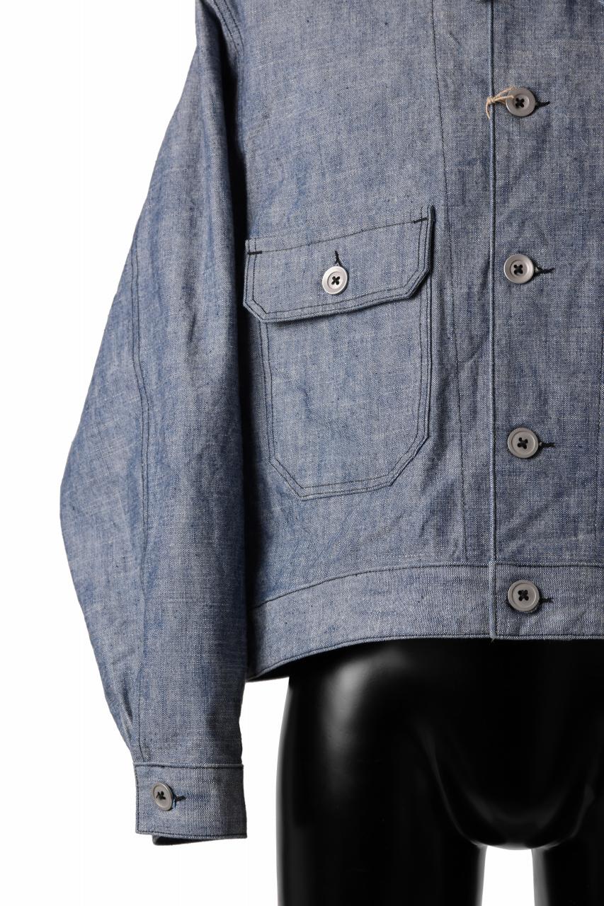 Load image into Gallery viewer, KLASICA VOLT (DS ver.) FRENCH ELECTRICIAN WORK JACKET / DEAD STOCK  HEAVY DUNGAREE (OLD BLUE)