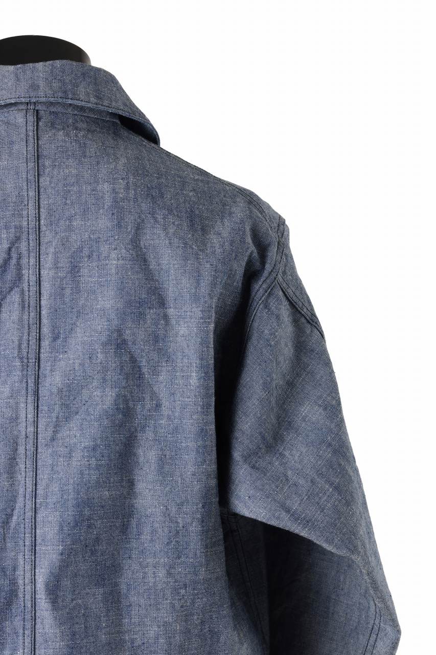 Load image into Gallery viewer, KLASICA VOLT (DS ver.) FRENCH ELECTRICIAN WORK JACKET / DEAD STOCK  HEAVY DUNGAREE (OLD BLUE)