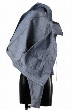 Load image into Gallery viewer, KLASICA VOLT (DS ver.) FRENCH ELECTRICIAN WORK JACKET / DEAD STOCK  HEAVY DUNGAREE (OLD BLUE)
