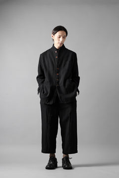 画像をギャラリービューアに読み込む, Aleksandr Manamis exclusive Bias Front Cropped Pant / Mesh Linen (BLACK)