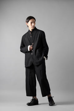 画像をギャラリービューアに読み込む, Aleksandr Manamis exclusive 19IEME Stand Collar Jacket / Mesh Linen (BLACK)