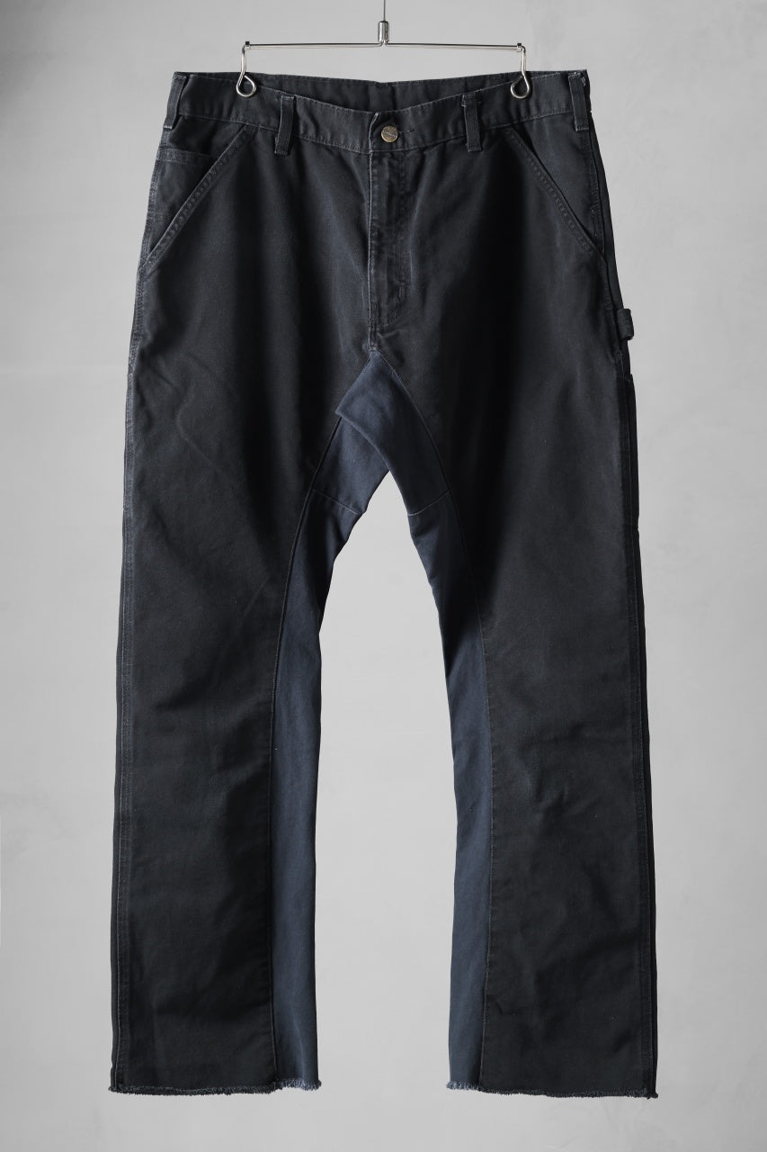 画像をギャラリービューアに読み込む, CHANGES x LOOM exclusive REMAKE REGULAR FIT CARPENTER PANTS / VINTAGE DUCK FABRIC (STONE WASHED) (BLACK #A)