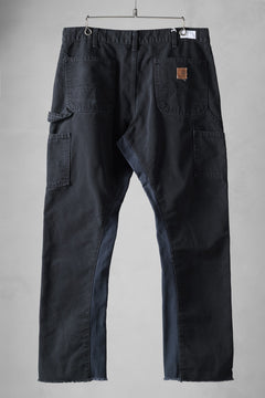 画像をギャラリービューアに読み込む, CHANGES x LOOM exclusive REMAKE REGULAR FIT CARPENTER PANTS / VINTAGE DUCK FABRIC (STONE WASHED) (BLACK #A)
