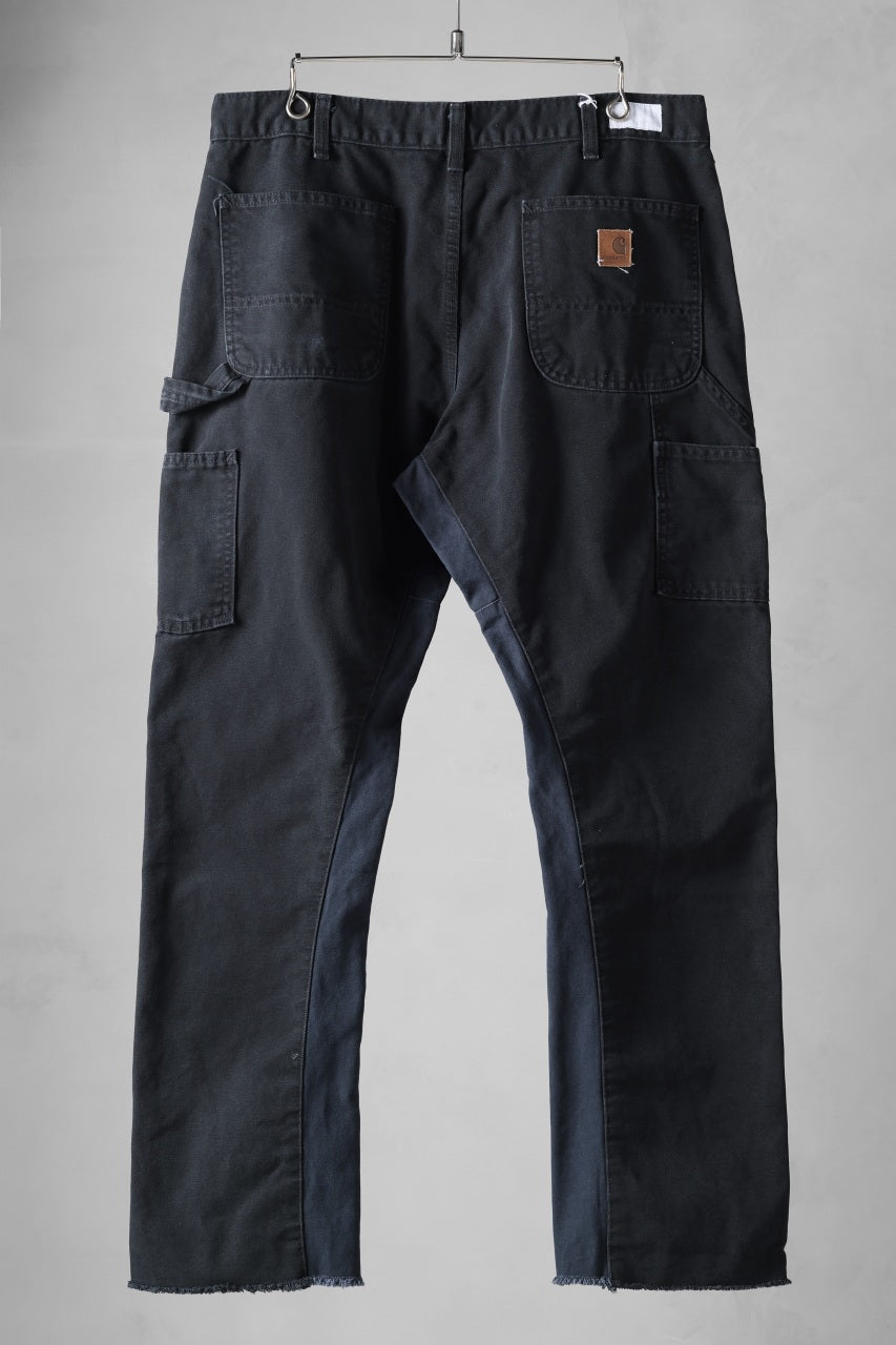 画像をギャラリービューアに読み込む, CHANGES x LOOM exclusive REMAKE REGULAR FIT CARPENTER PANTS / VINTAGE DUCK FABRIC (STONE WASHED) (BLACK #A)