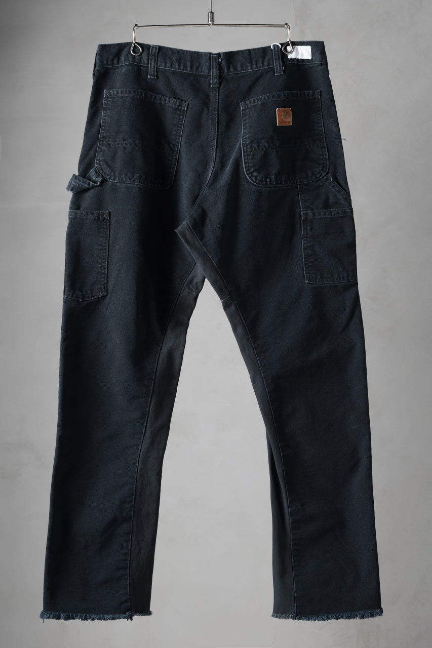 画像をギャラリービューアに読み込む, CHANGES x LOOM exclusive REMAKE REGULAR FIT CARPENTER PANTS / VINTAGE DUCK FABRIC (STONE WASHED) (BLACK #B)