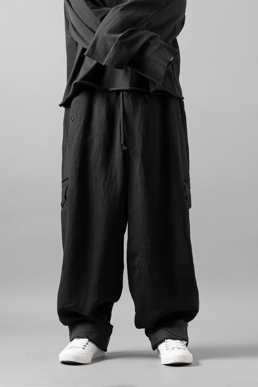 画像をギャラリービューアに読み込む, Y's for men MILITARY DETAIL PANTS / 40 LINEN (BLACK)