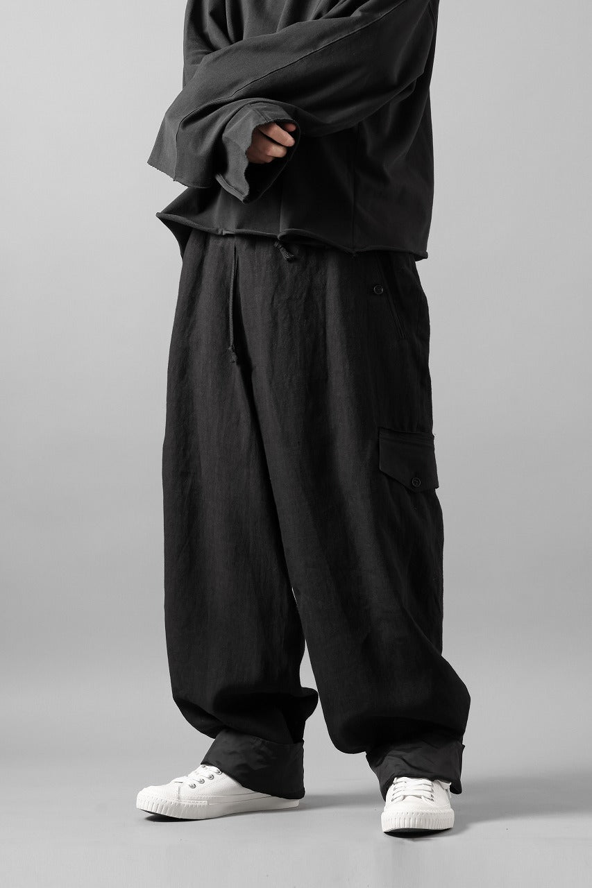 画像をギャラリービューアに読み込む, Y's for men MILITARY DETAIL PANTS / 40 LINEN (BLACK)