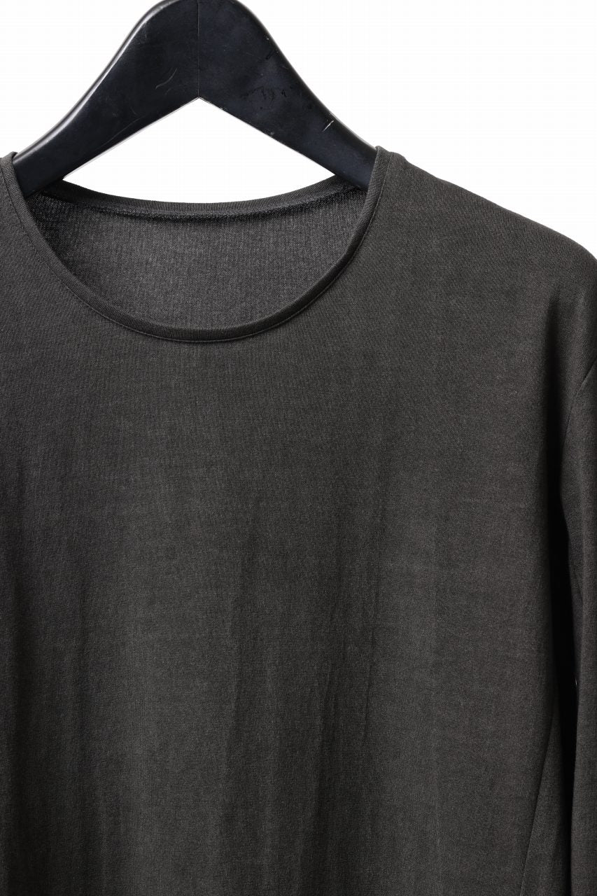 Load image into Gallery viewer, black crow x LOOM exclusive long sleeve tops / sumi dyed arthur cotton jersey (carbon)
