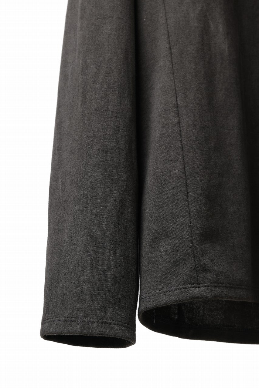 Load image into Gallery viewer, black crow x LOOM exclusive long sleeve tops / sumi dyed arthur cotton jersey (carbon)