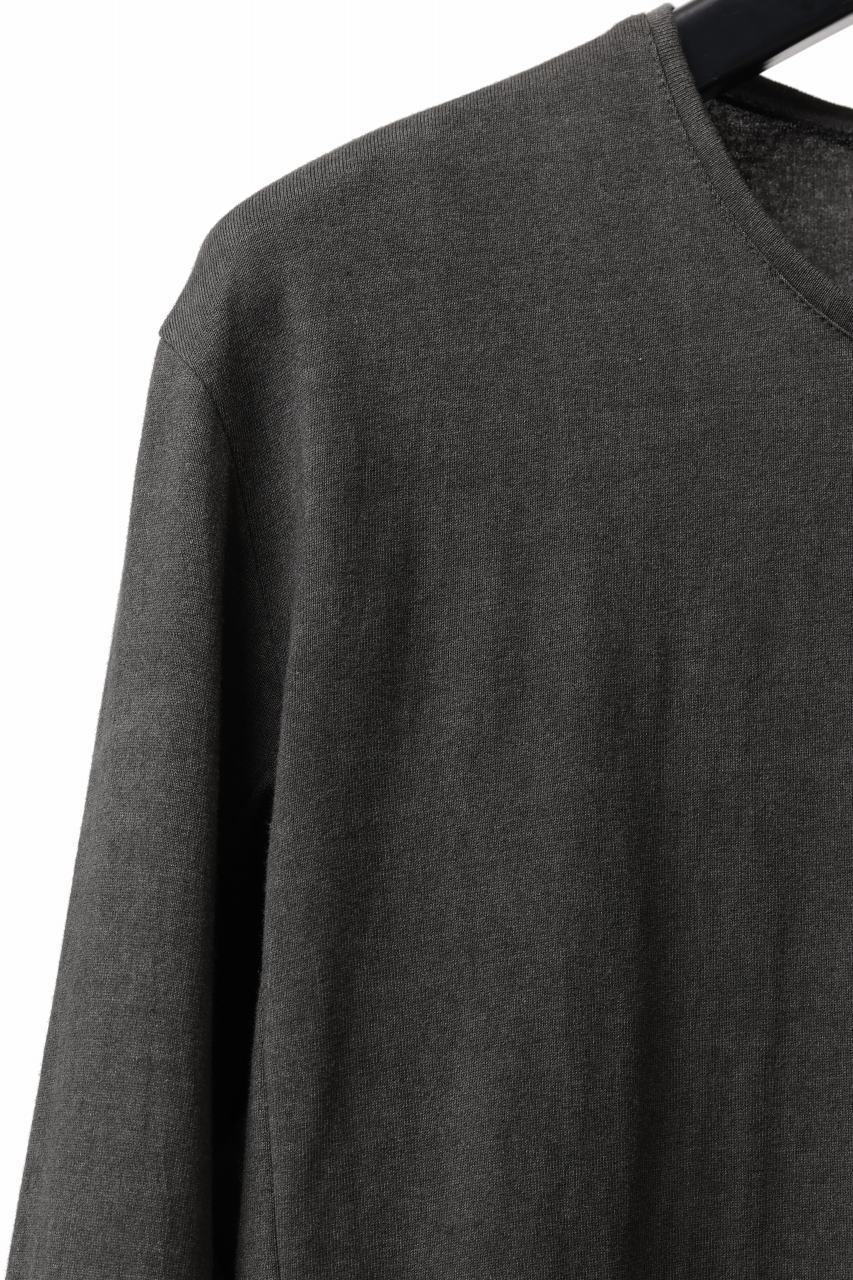 Load image into Gallery viewer, black crow x LOOM exclusive long sleeve tops / sumi dyed arthur cotton jersey (carbon)