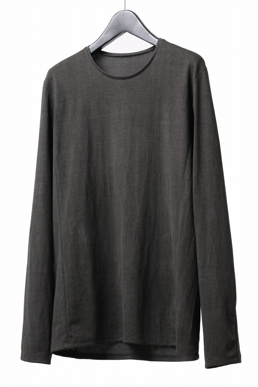 Load image into Gallery viewer, black crow x LOOM exclusive long sleeve tops / sumi dyed arthur cotton jersey (carbon)