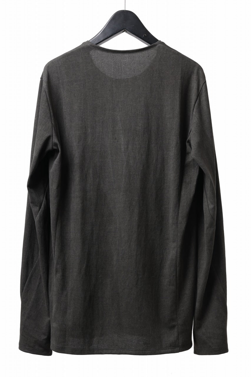 Load image into Gallery viewer, black crow x LOOM exclusive long sleeve tops / sumi dyed arthur cotton jersey (carbon)