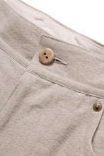 画像をギャラリービューアに読み込む, beauty : beast 8Q PUSSY PANTS / COTTON FLAX TWILL (BEIGE)