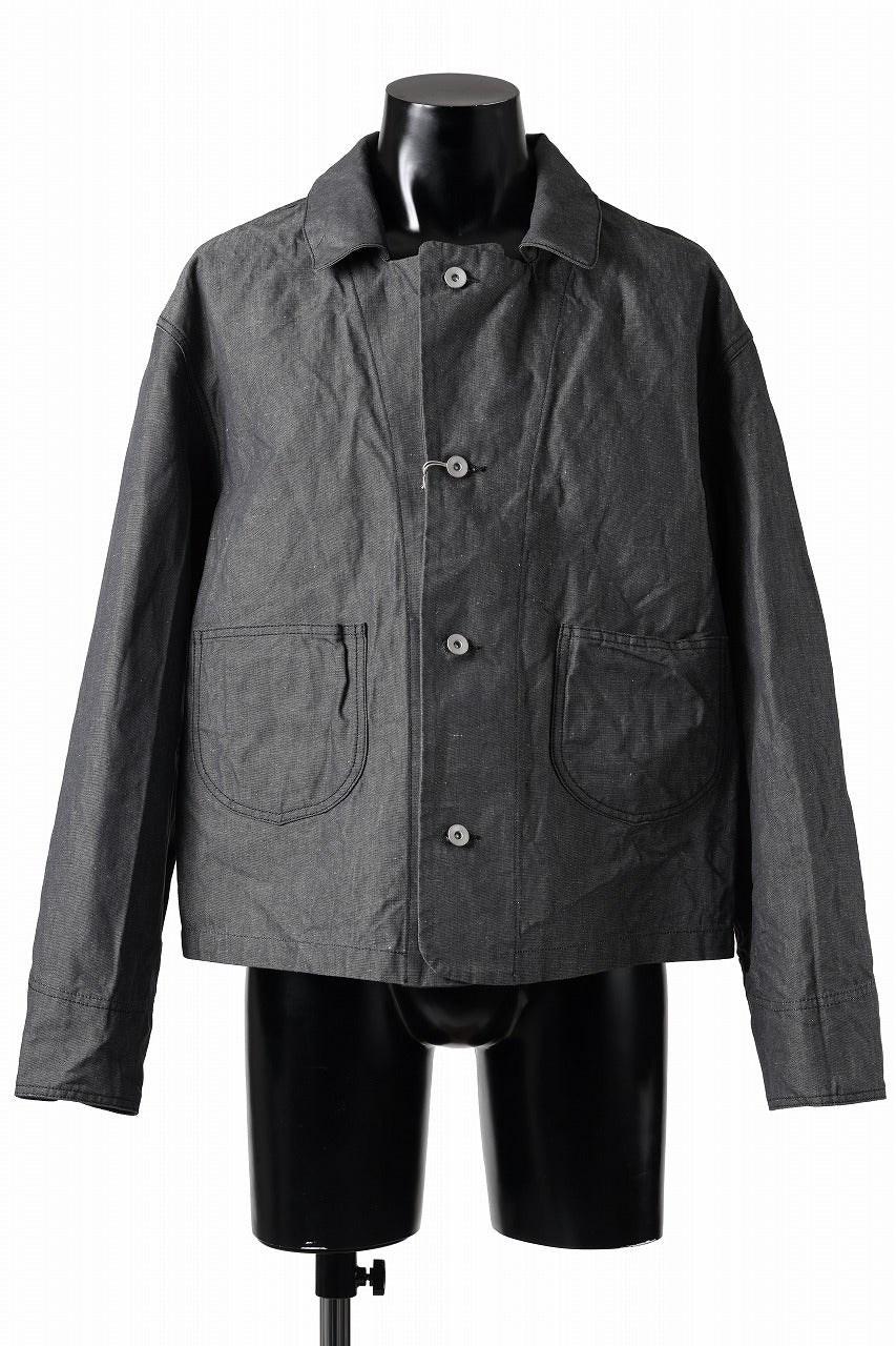 画像をギャラリービューアに読み込む, KLASICA "SOLO WOOD" LOOSE FIT SHORT COVER ALL / 9.7oz COTTON x LINEN CHAMBRAY (GRAY DENIM)