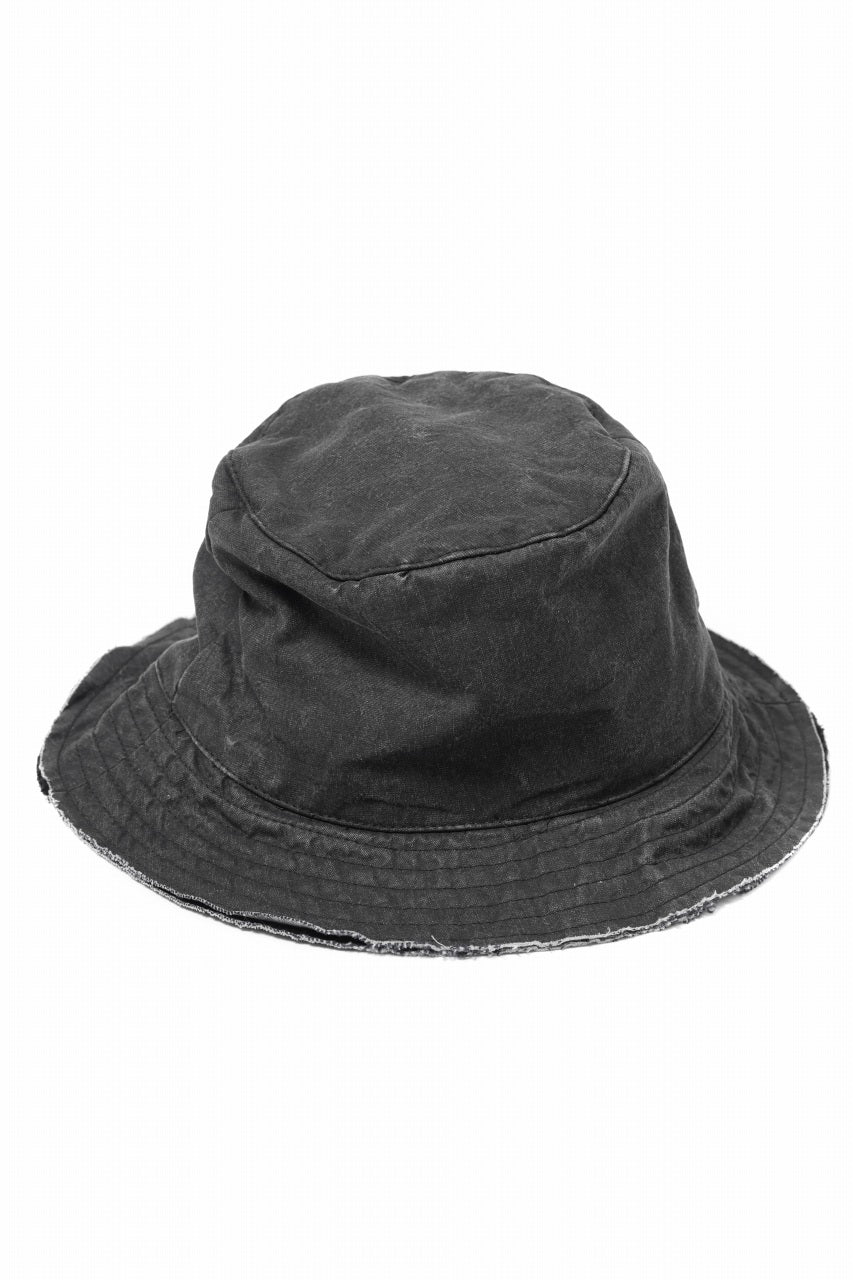Load image into Gallery viewer, daub SOFT BUCKET HAT / RESIN COATED LIGHT TWILL COTTON (DARK GREY)