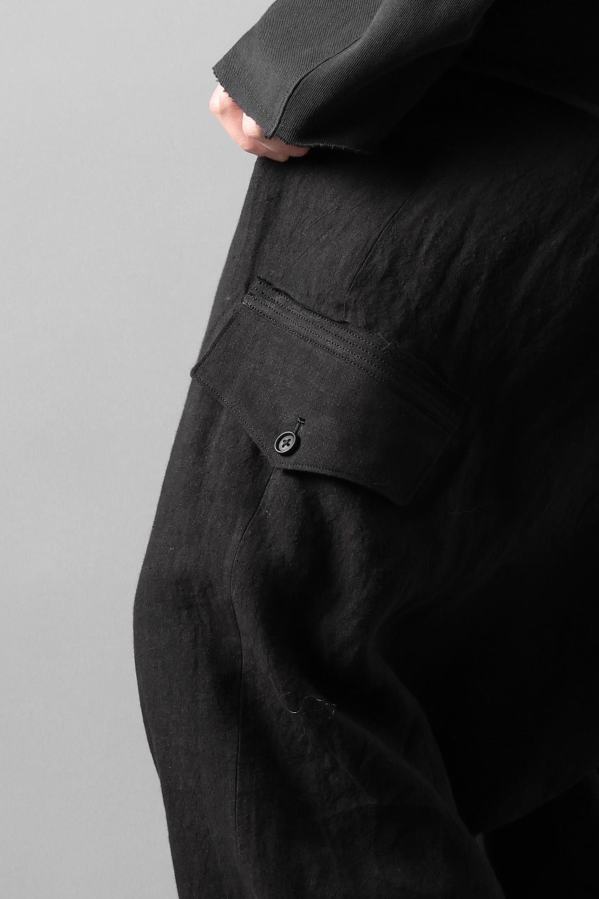 画像をギャラリービューアに読み込む, Y's for men MILITARY DETAIL PANTS / 40 LINEN (BLACK)