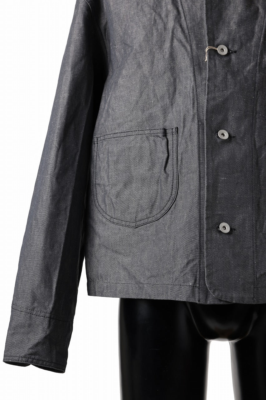 画像をギャラリービューアに読み込む, KLASICA "SOLO WOOD" LOOSE FIT SHORT COVER ALL / 9.7oz COTTON x LINEN CHAMBRAY (GRAY DENIM)