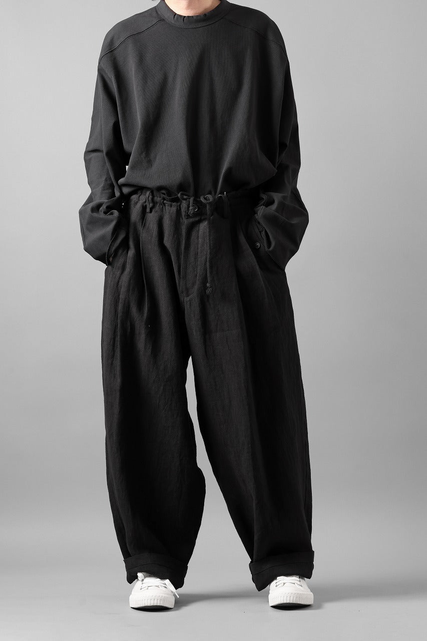 画像をギャラリービューアに読み込む, Y's for men TRIPLE STITCH PANTS / 40 LINEN (BLACK)