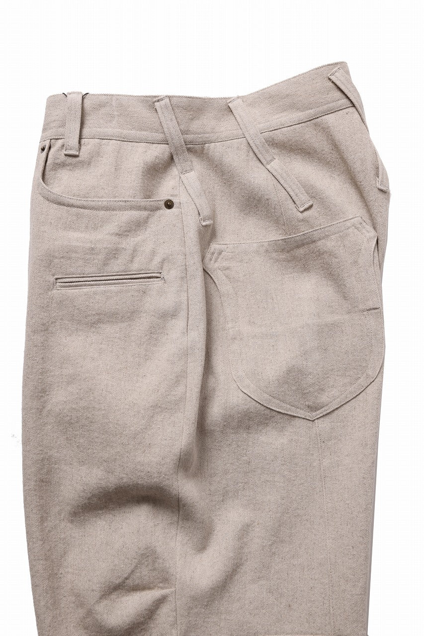 画像をギャラリービューアに読み込む, beauty : beast 8Q PUSSY PANTS / COTTON FLAX TWILL (BEIGE)