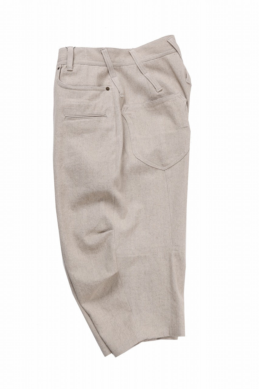 画像をギャラリービューアに読み込む, beauty : beast 8Q PUSSY PANTS / COTTON FLAX TWILL (BEIGE)