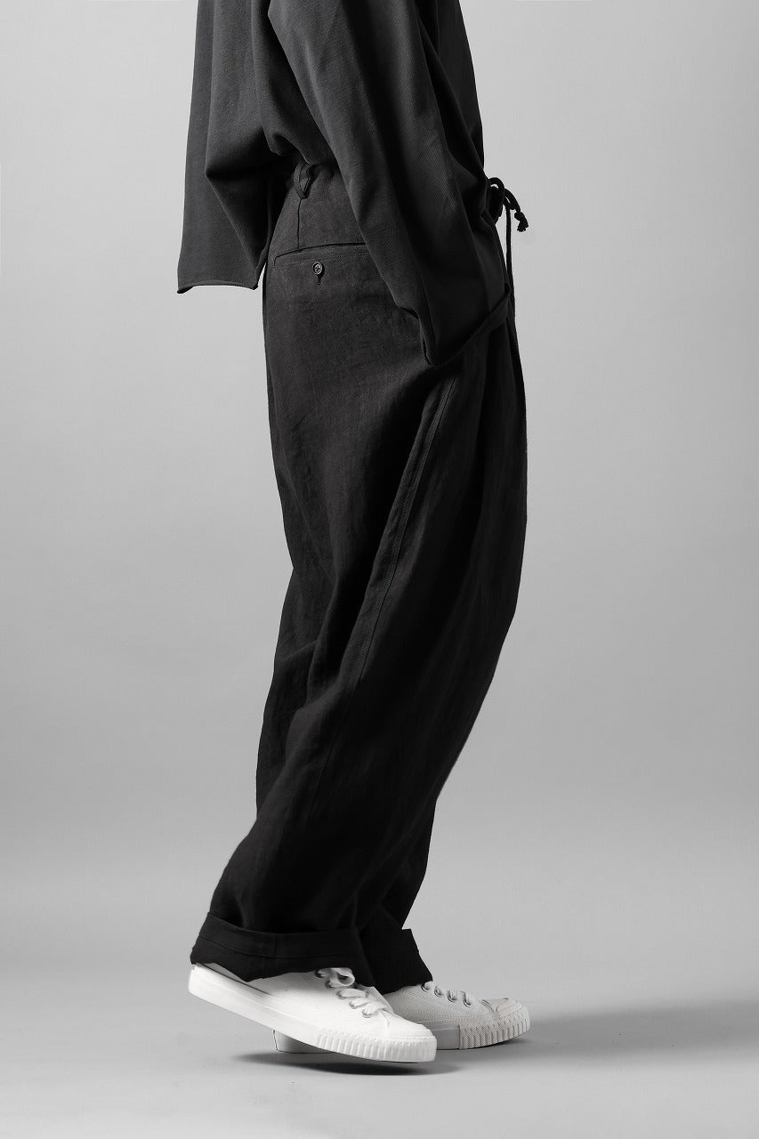 画像をギャラリービューアに読み込む, Y's for men TRIPLE STITCH PANTS / 40 LINEN (BLACK)