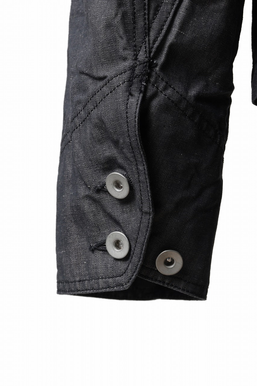 画像をギャラリービューアに読み込む, KLASICA "SOLO WOOD" LOOSE FIT SHORT COVER ALL / 9.7oz COTTON x LINEN CHAMBRAY (GRAY DENIM)