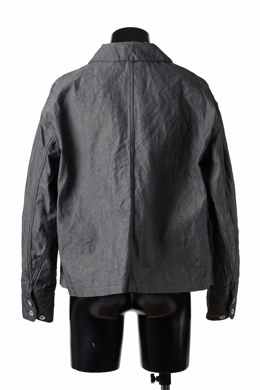 画像をギャラリービューアに読み込む, KLASICA "SOLO WOOD" LOOSE FIT SHORT COVER ALL / 9.7oz COTTON x LINEN CHAMBRAY (GRAY DENIM)