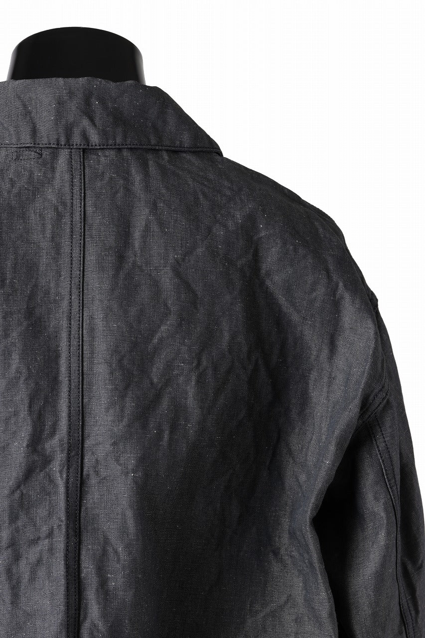 画像をギャラリービューアに読み込む, KLASICA "SOLO WOOD" LOOSE FIT SHORT COVER ALL / 9.7oz COTTON x LINEN CHAMBRAY (GRAY DENIM)