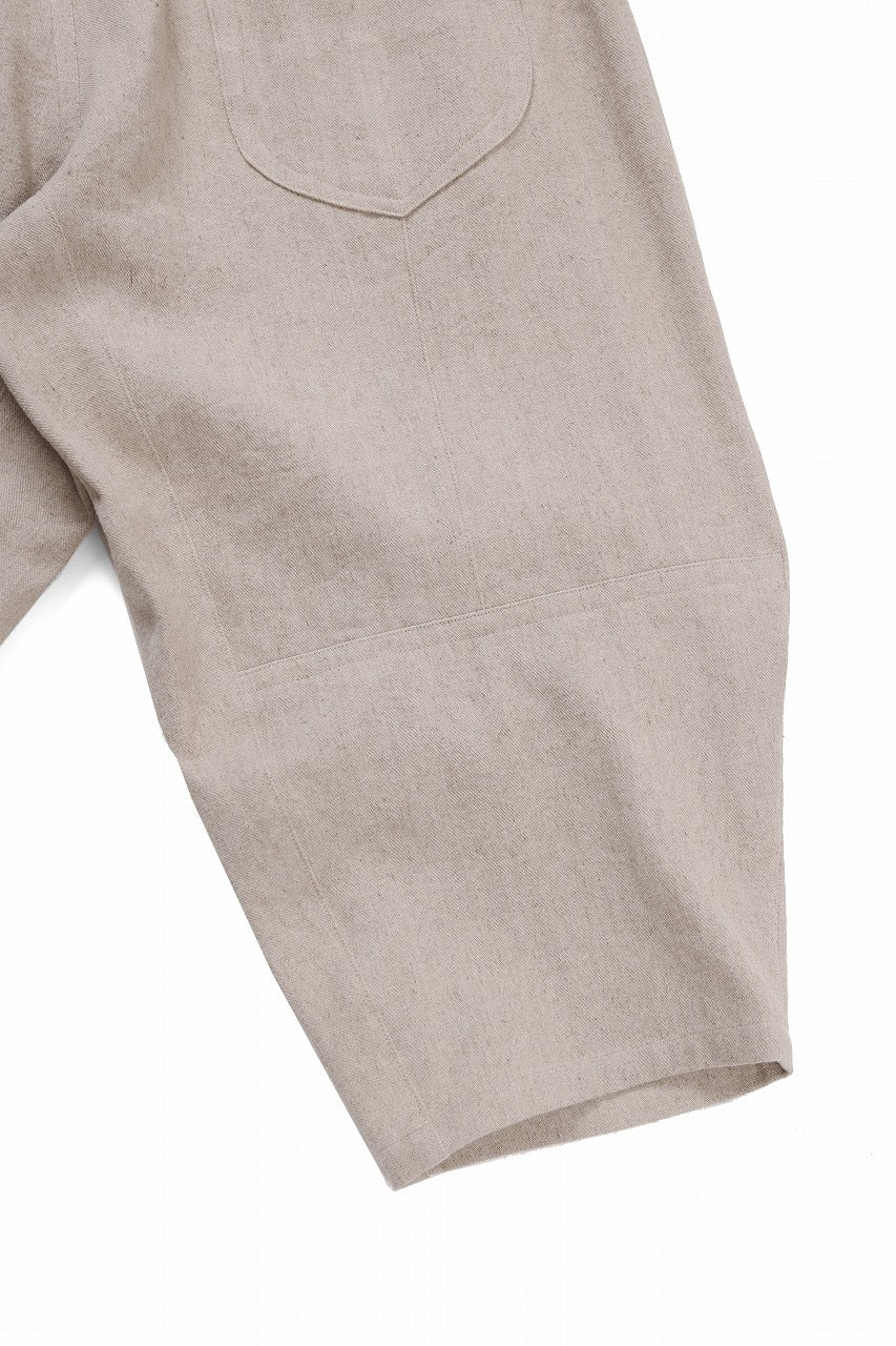 画像をギャラリービューアに読み込む, beauty : beast 8Q PUSSY PANTS / COTTON FLAX TWILL (BEIGE)