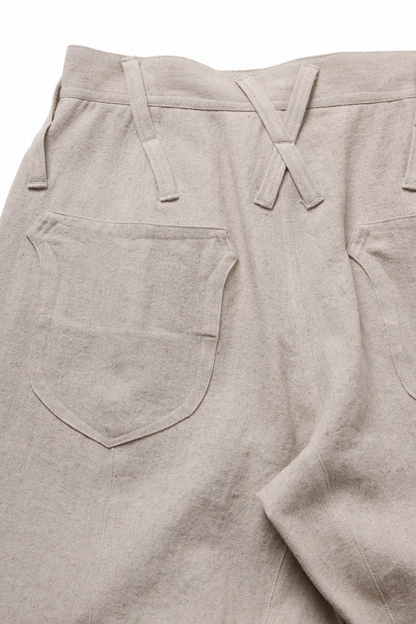 画像をギャラリービューアに読み込む, beauty : beast 8Q PUSSY PANTS / COTTON FLAX TWILL (BEIGE)