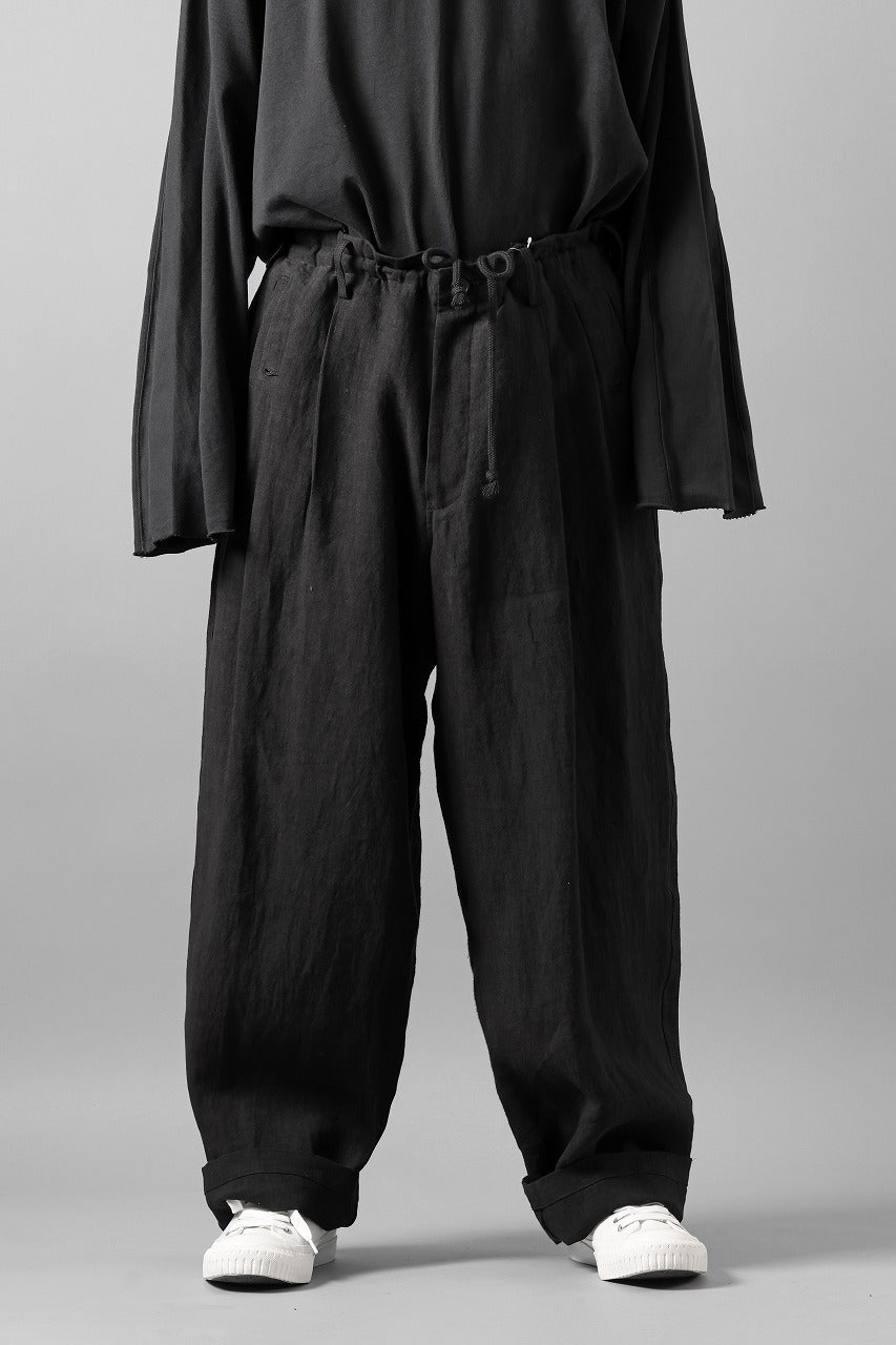 画像をギャラリービューアに読み込む, Y's for men TRIPLE STITCH PANTS / 40 LINEN (BLACK)