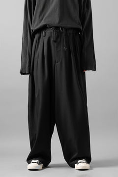 画像をギャラリービューアに読み込む, Y's for men 12 TACK WAIST PANTS / WRINKLE WOOL GABARDINE (BLACK)