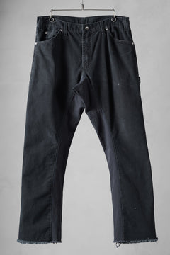 画像をギャラリービューアに読み込む, CHANGES x LOOM exclusive REMAKE REGULAR FIT CARPENTER PANTS / VINTAGE DUCK FABRIC (STONE WASHED) (BLACK #C)