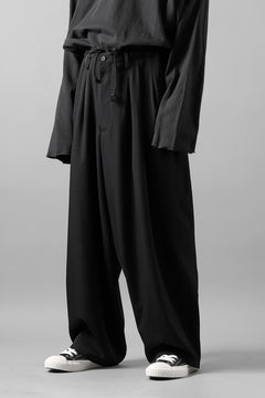 画像をギャラリービューアに読み込む, Y's for men 12 TACK WAIST PANTS / WRINKLE WOOL GABARDINE (BLACK)